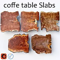 Natural Wooden Slab Dining Table With Unique Grain Patterns And Rustic Edges