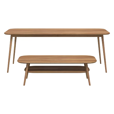 Modern Minimalist Wooden Table and Chair Set With Sleek Design And Sturdy Structure 3d model
