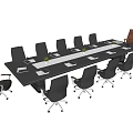 Modern Conference Table and Chair Conference Table and Chair Combination 3d model