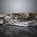 Organic Wood Stone Slab With Moss Covered Cracked Texture And Natural Rustic Charm
