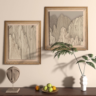 Vintage decorative painting 3d model