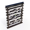 Stylish Modern Bookshelf With Transparent Design Multiple Shelves Books And Green Plants