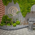 Balcony Landscape Garden Courtyard Landscape 3d model