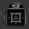 Vintage Electronic Camera With Square Design Metal Trim And Classic Mechanical Knobs 3d model