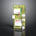 Green Electronic Circuit Board With Integrated Chips And Components