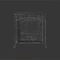 Classic Metal Freestanding Fireplace With Square Top Textured Surface Front Opening And Four Legs