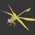 Flying Dragonfly With Red Eyes Black And Yellow Stripes And Transparent Wings