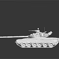 White Military Tank Model With Detailed Structure Tracks And Cannon