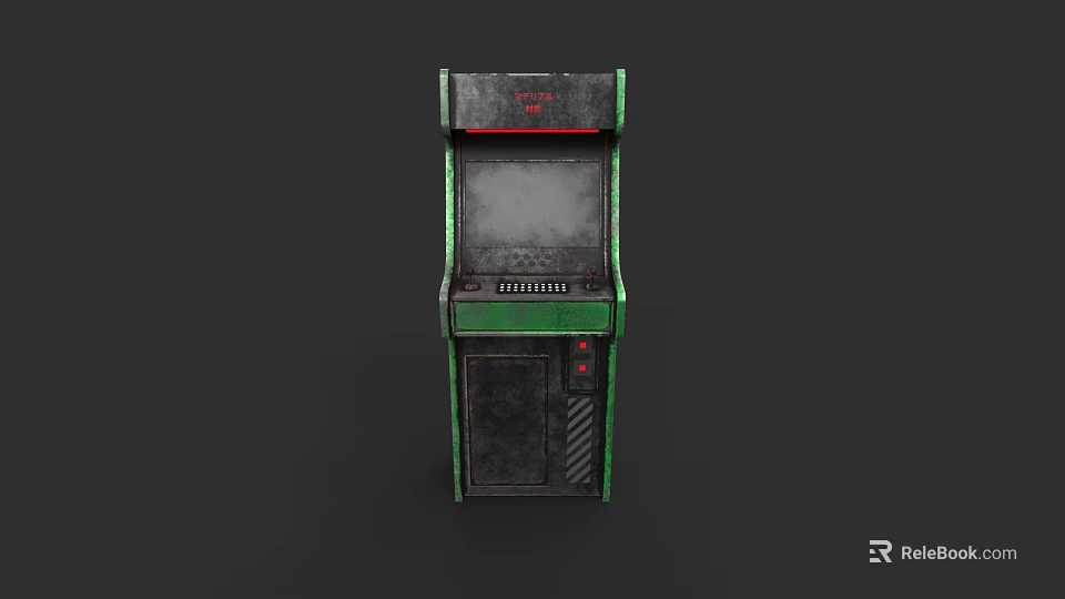 Vintage Green And Black Arcade Machine Classic Entertainment Appliance With Screen And Controls 3d model 