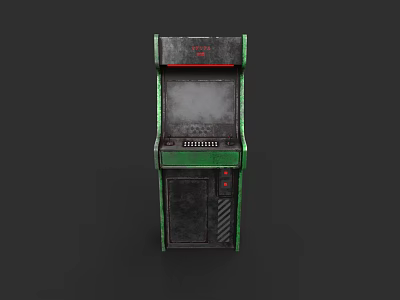 Vintage Green And Black Arcade Machine Classic Entertainment Appliance With Screen And Controls 3d model