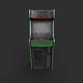 Vintage Green And Black Arcade Machine Classic Entertainment Appliance With Screen And Controls