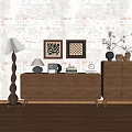 Quiet Ancient Side Cabinet Decorative Cabinet 3d model