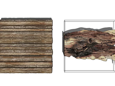 Modern coffee table log coffee table combination 3d model