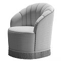 Burgundy Velvet Accent Chair with Scalloped Backrest and Tassel Trim for Elegant Living Space