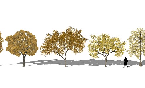 modern tree mosaic tree deciduous tree maple tree yellow leaf tree 3d model