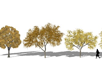 modern tree mosaic tree deciduous tree maple tree yellow leaf tree 3d model