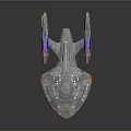 Silver Explorer Spaceship With Streamlined Design And Colorful Wings For Space Exploration