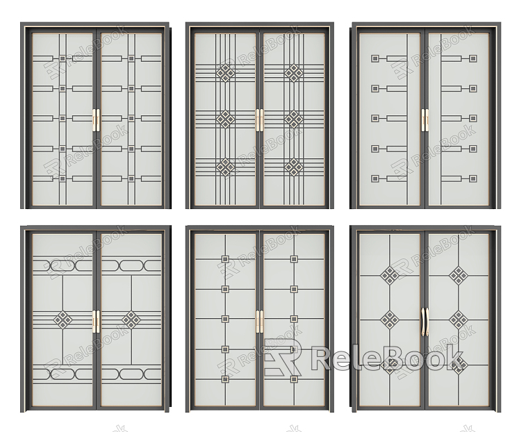 Modern double door sliding door sliding door combination model