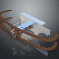 3D Mechanical Structure Model With Curved Brown Components And White Platform 3d model