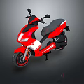 Red Sporty Motorcycle with Black Accents and Modern Sleek Body Design