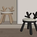 Unique Modern Kids Chair With Branch Like Backrest And Comfortable Seat Cushion