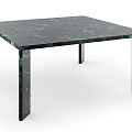 Modern Square Green Marble Table With Sleek Legs And Smooth Surface 3d model