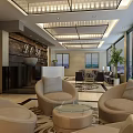 Luxurious Modern Hotel Lobby Interior With Comfortable Sofas Coffee Tables And Decorative Wall