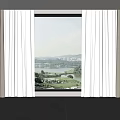 Modern Beige Curtains With White Sheer Panels For Window With Natural View