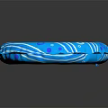 Blue Swim Ring Sports Equipment With White Stripes And Circle Patterns For Water Activities