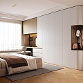 Custom Wardrobe Dressing Table Wardrobe Log Style Bedroom Light Luxury Bedroom Style Bedroom 3d model