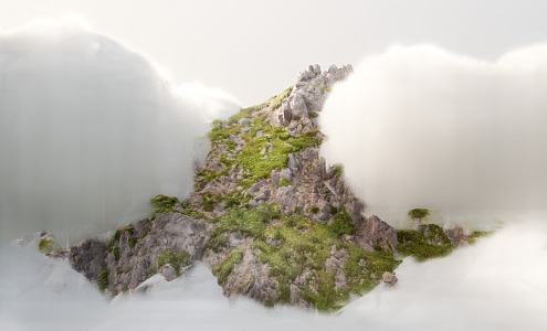 Modern Cloud Sea Peak White Cloud Peak Big Mountain Cloud Sea Baiyun Mountain Peak Mountain Terrain Cloud Sea Mountain Range Ridge Cloud 3d model