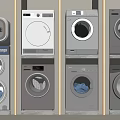 Various Washing Machines With Modern Designs And Different Styles For Home Use