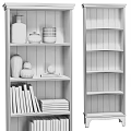 Dark Bookcase With Books Decorative Vases Jars Spheres And Storage Boxes On Shelves