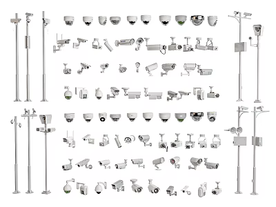 Public Facilities Surveillance Cameras Security Equipment And Systems 3d model
