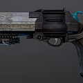 Modern Tactical Revolver With Scope Textured Grip And Metallic Design Details