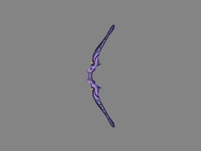 Purple and Blue Fantasy Style Bow Weapon with Decorative Patterns and Ornate Design 3d model
