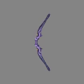 Purple and Blue Fantasy Style Bow Weapon with Decorative Patterns and Ornate Design