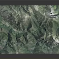 Undulating Mountain Landscape 3D Terrain Model Featuring Green And White Rugged Peaks