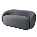 Modern Gray Two Seater Sofa With Curved Design And Upholstered Fabric 3d model