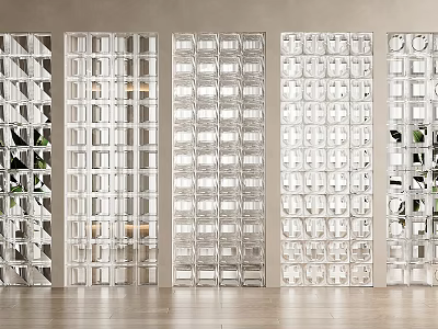 Modern Glass Room Dividers Featuring Geometric Square Grid Design For Interior Space Separation 3d model