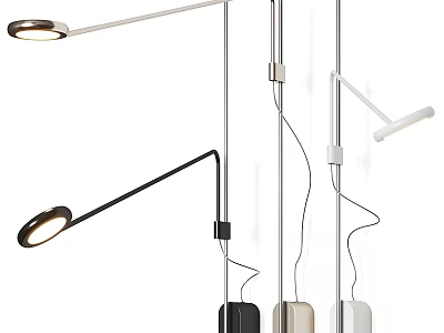 Modern Wall Lamp Design With Adjustable Arms Sleek Metal Build Multiple Colors And LED Lights 3d model