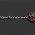 Antique Style Weapon Featuring Silver Chain Polyhedral Sphere And Turquoise Accented Handle 3d model