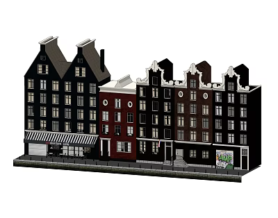 European commercial building house 3d model