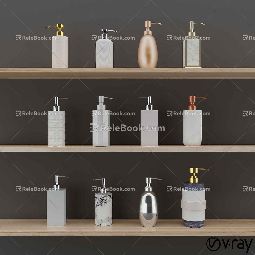 Body Soap Shampoo Shampoo Bottle Bathroom Rack Shampoo 3d model