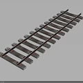 Train Railroad Track Structure With Metal Rails And Concrete Ties For Railway Transportation