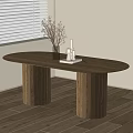 Modern Dining Table Log Dining Table 3d model