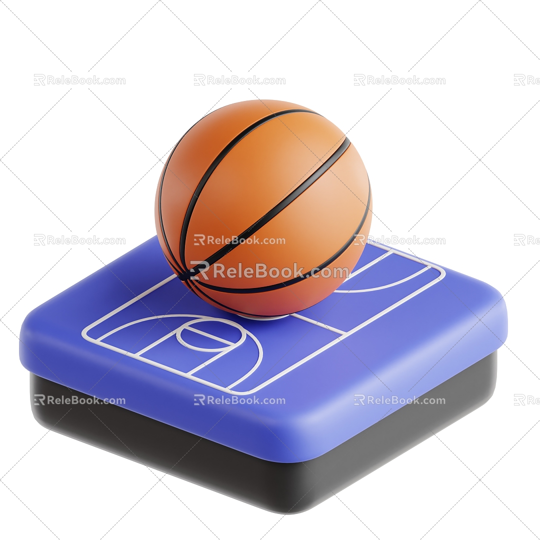 basketball basketball court cartoon basketball cartoon basketball court 3d model