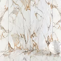 Marble Components With Natural White And Gold Vein Texture For Interior Design 3d model