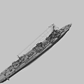 Powerful Naval Battleship Weapon Featuring Main Turrets and Military Deck Structure