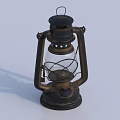 Vintage Metal Candle Lantern With Glass Shade Sturdy Base And Carrying Handle